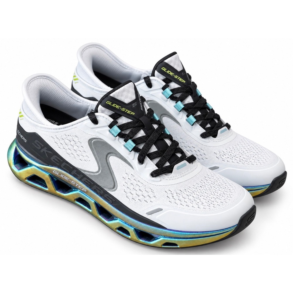 NEW Skechers Slip-ins Glide-Step Altus White Gold Iridescent Womens 9.5
